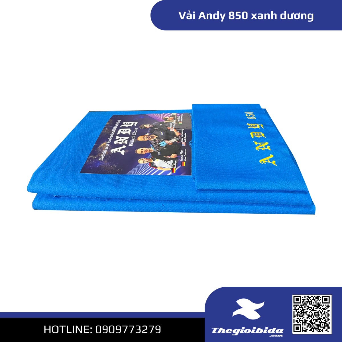 Vải bàn bida Andy 850 xanh dương