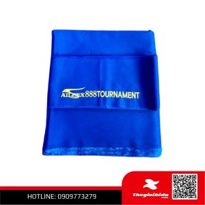 Vải lỗ VN chữ thêu màu xanh dương