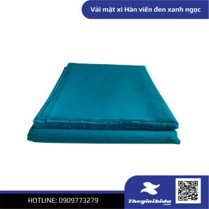 Vải mặt xi Hàn viền đen xanh ngọc