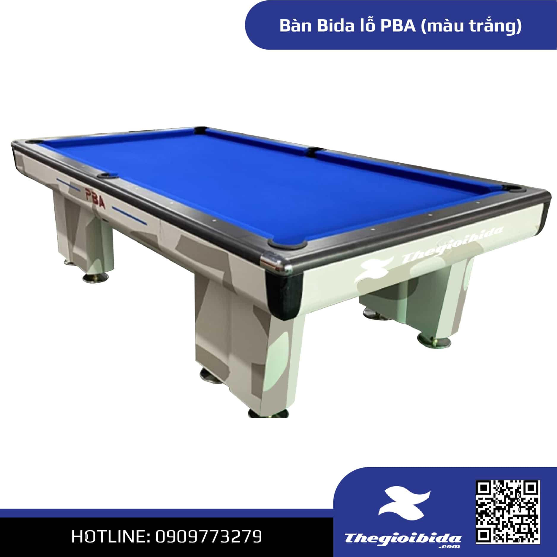 Bàn Bida lỗ PBA (màu trắng) thumbnail