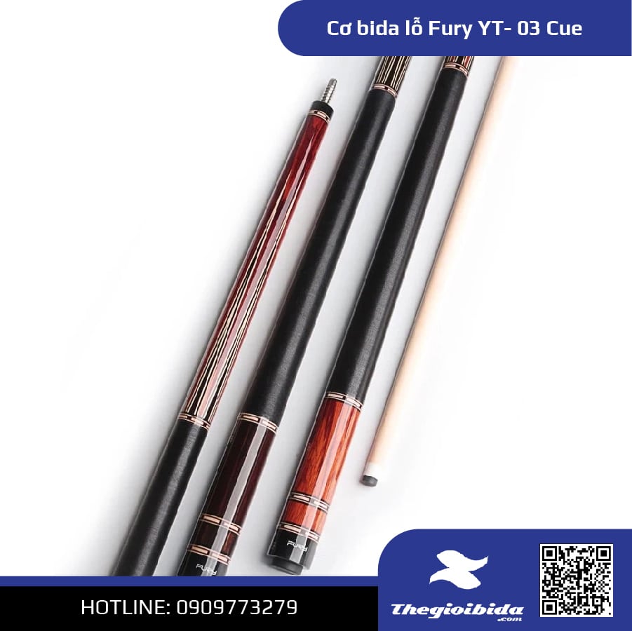 Cơ bida lỗ Fury YT Cue 03