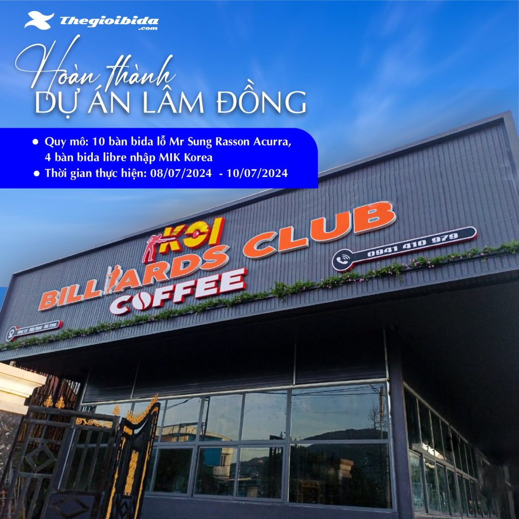 Dự án lắp đặt 10 bàn bida tại Lâm Đồng